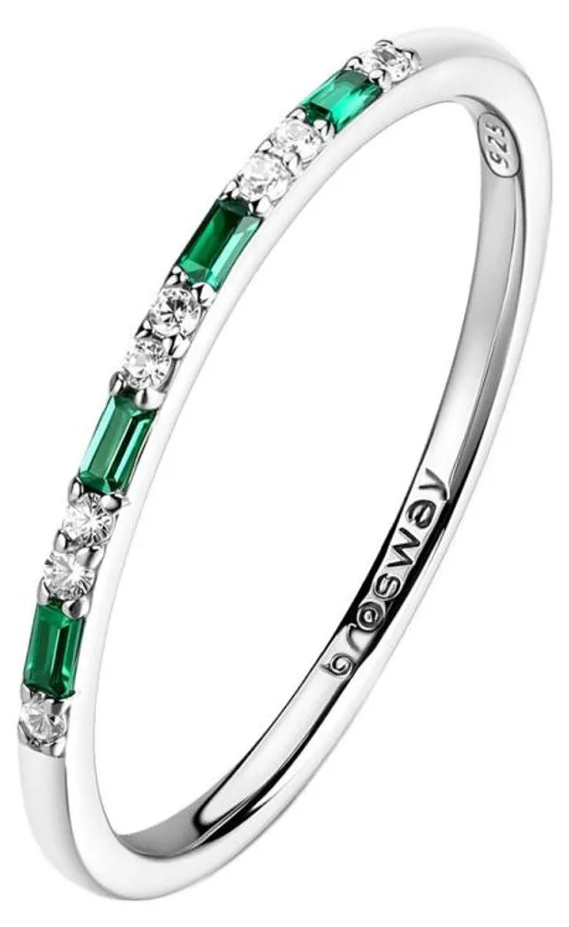 Bague en argent Fancy Life Green FLG149 avec zircons - Taille 52 mm