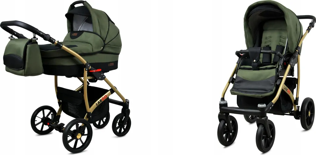 Poussette Combinée Bébé BabyLux® Largo - Idéale pour Sorties en Ville