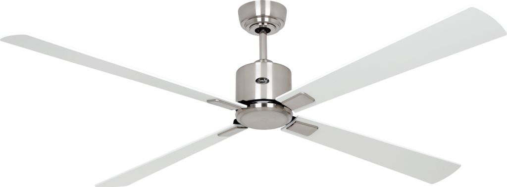 Energiespar Deckenventilator mit Fernbedienung Eco Neo III 152 cm Chrom gebürstet Flügel Weiß / Lichtgrau