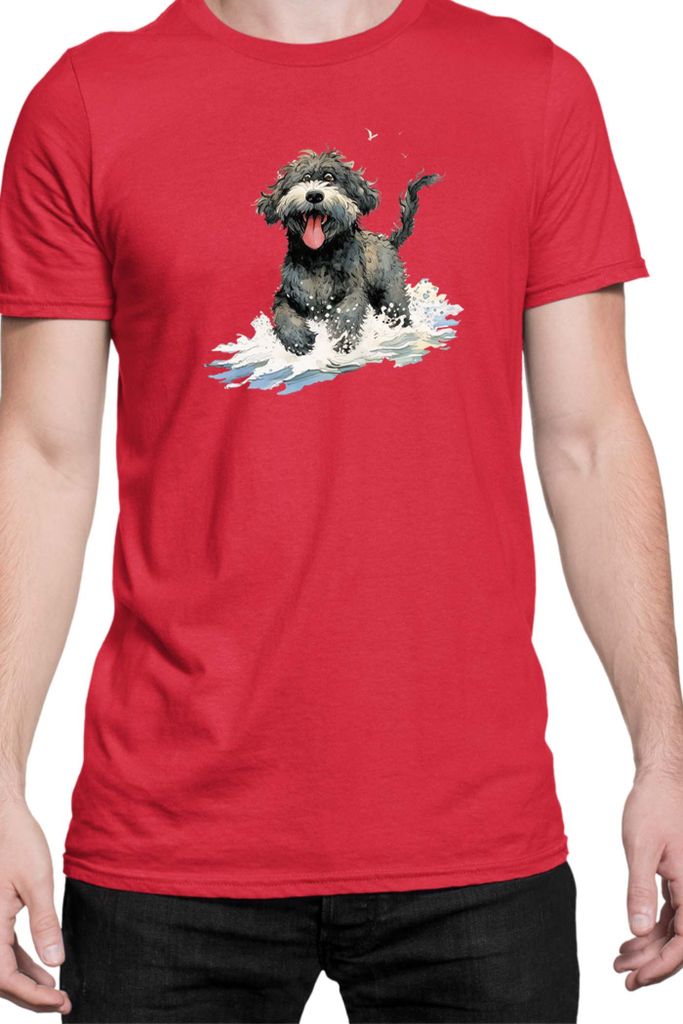 Herren T-Shirt Funny Dogs Breeds Portugese Water Dog Breed Dog Breed, Man M / Rot