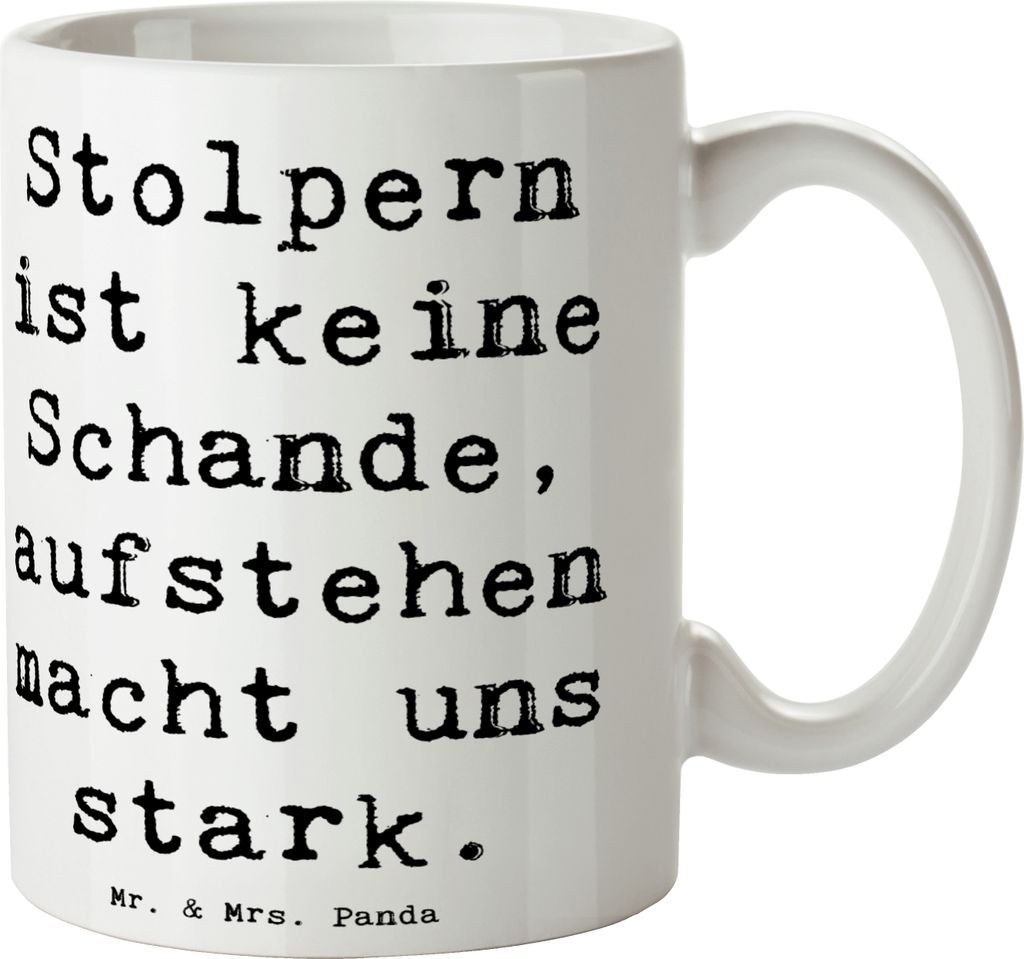 Mr. & Mrs. Panda Kaffeebecher Spruch Aus Fehlern lernen - Weiß - Geschenk, Lebensfreude, Hoffnung, Tasse, Vertrauem, Trost, positive Energie, Lebe...