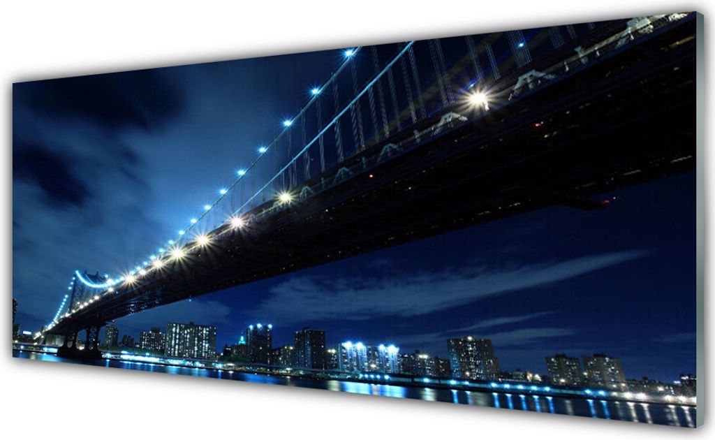 Küchenrückwand aus Glas 125x50cm Spritzschutz Brücke Stadt Architektur