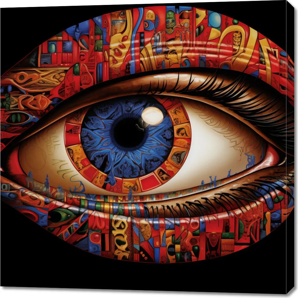 Nell'occhio dell'osservatore: Quadro Moderno 100x100 cm Design Esclusivo