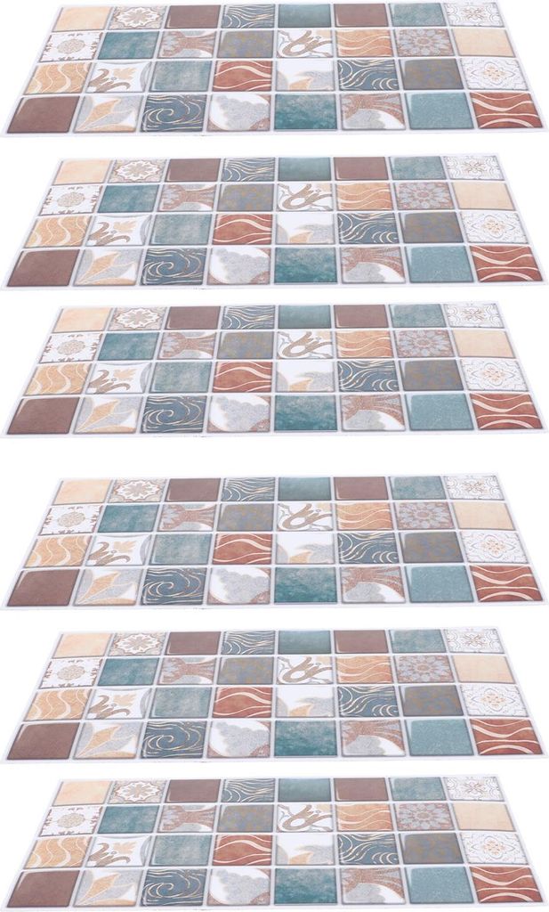 6 PCS Küche Backsplash Tapete PVC selbstklebend wasserdicht Öl resistent schälen und kleben Backsplash für Haus 5,9x11,8in FG62