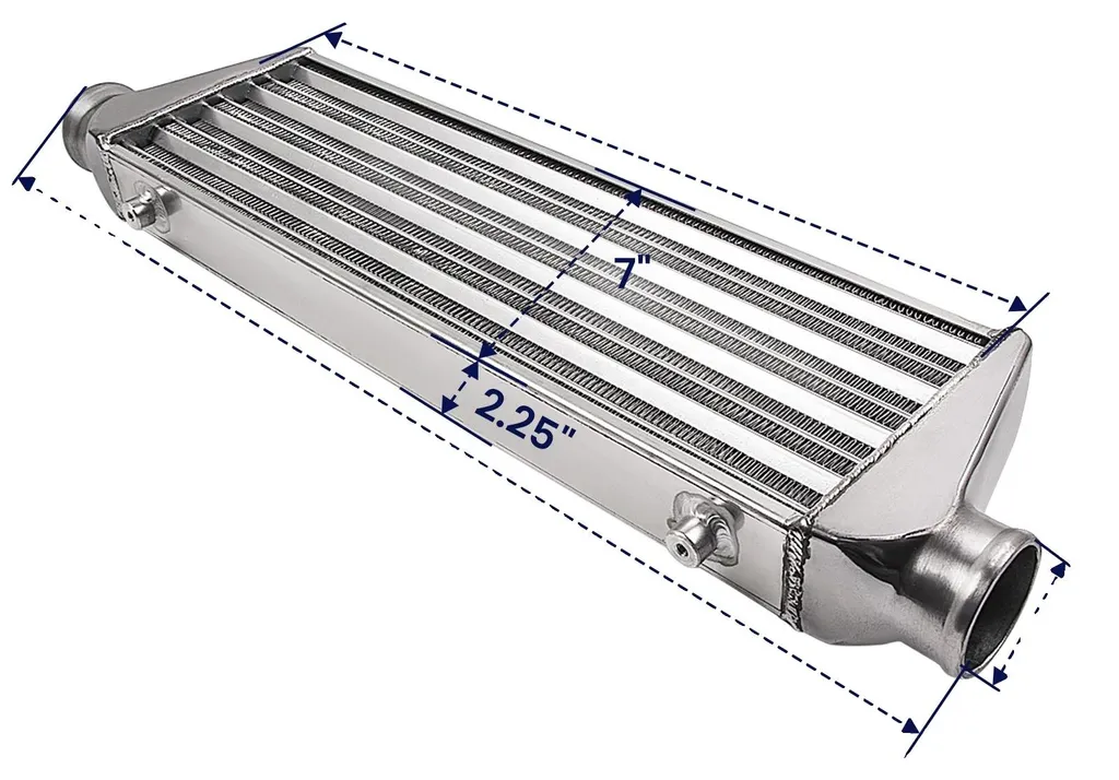 Intercooler universel 550x180x65mm entrée 2.5 pouces en aluminium T6061