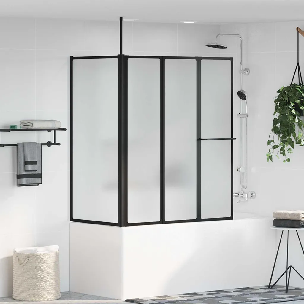 Paroi de douche en aluminium blanc 120 cm - Design épuré et durable