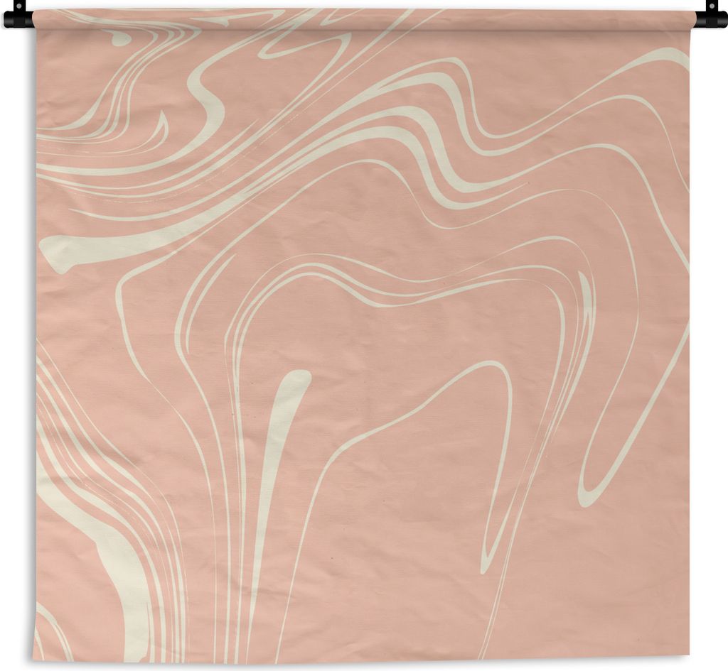 MuchoWow Wandteppich Wandbehang Marmor - Lachs - Muster 120x120 cm Tapisserie Dekoration Wandtuch - Modern - Baumwollgewebe
