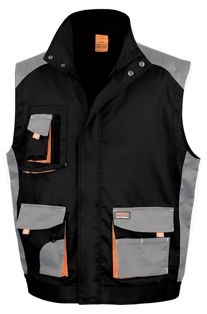 WORK-GUARD by Result - Weste für Herren/Damen Uni FK3168 (XS) (Grau/Schwarz/Orange)