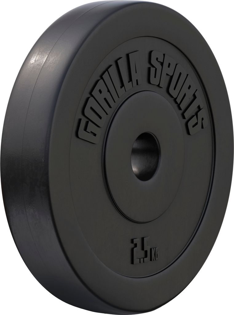 GORILLA SPORTS Hantelscheiben - 2,5kg Gewichte, 30mm Bohrung, aus Kunststoff - Gewichtsscheiben, Hantelscheiben-Set, Hanteln