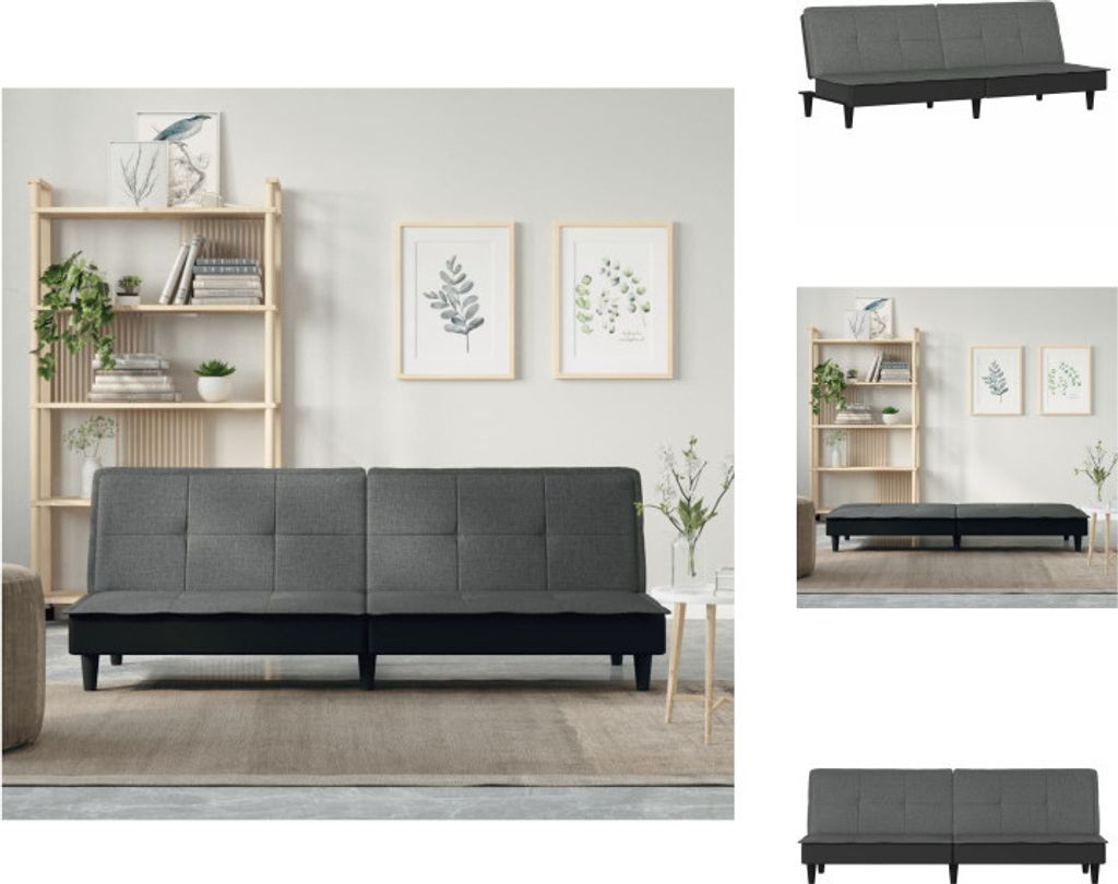 vidaXL Schlafsofa Dunkelgrau Stoff - Sofas