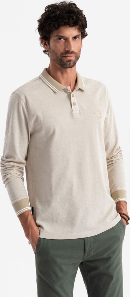 Ombre Clothing Langarm-T-Shirt für Männer Dhugaaa Sand-Melange M