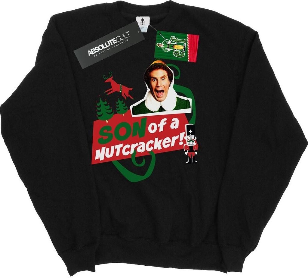 Elf - "Son Of A Nutcracker" Sweatshirt für Herren BI21886 (XL) (Schwarz)