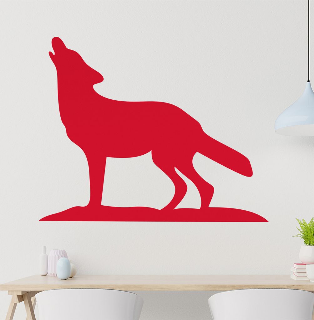 Heulender Wolf Wandtattoo in 6 Größen - Wandaufkleber Wall Sticker - Dekoration, Küche, Wohnzimmer, Schlafzimmer, Badezimmer