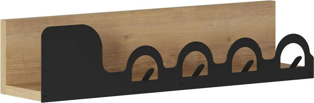 Beryl Appendiabiti Parete Rovere Marrone 5 Ganci 63x14 cm | Arredo Casa