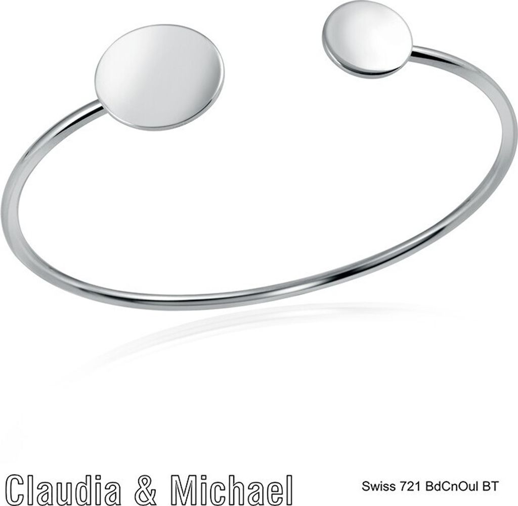 MATERIA by Matthias Wagner Damen Armreif Silber 925 Gravur inklusive - Silber Armband personalisiert 16-18cm Etui SA-20