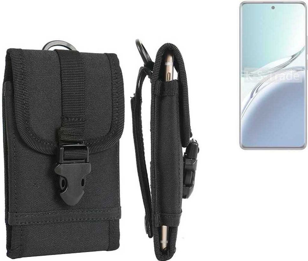 K-S-Trade Holster Handy Hülle kompatibel mit Oppo F27 Pro+ Holster Handytasche Gürtel Tasche Schutz Hülle Robust Outdoor schwarz