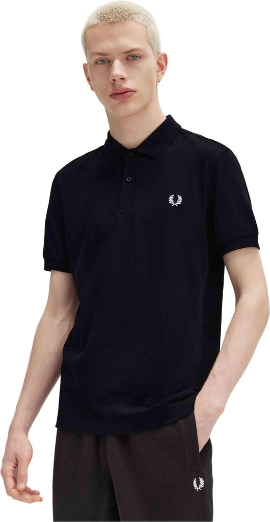 Fred Perry Polo schwarz einfarbig Baumwolle Produktbild 