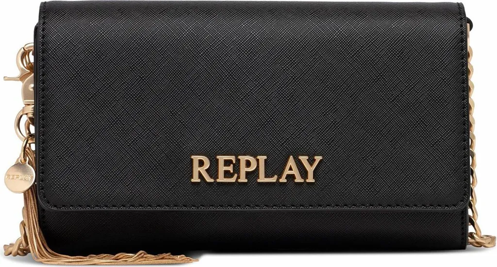 REPLAY Borsa a Tracolla Sun Black Nero - Pochette Donna Originale