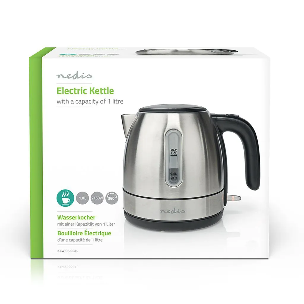 Nedis KAWK300EAL Bollitore Elettrico Alluminio 1L 2150W Design - 8