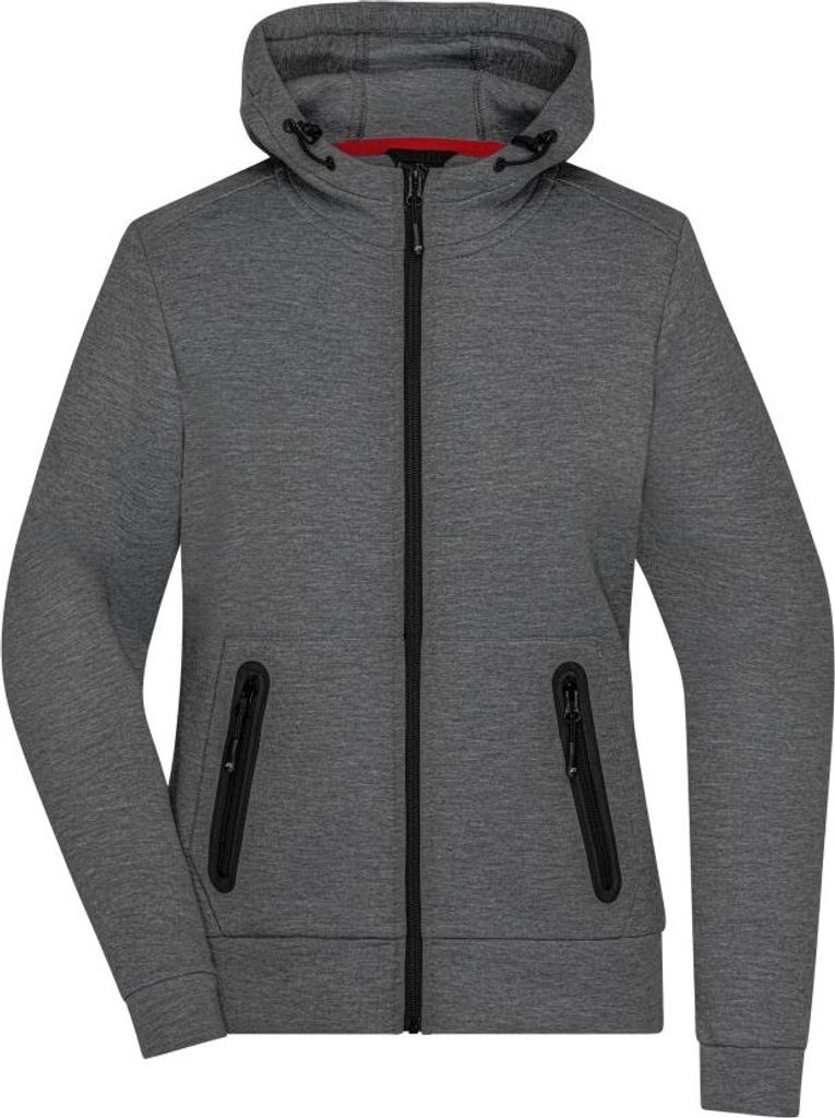 Ladies' Hooded Jacket dark-melange, Gr. XS