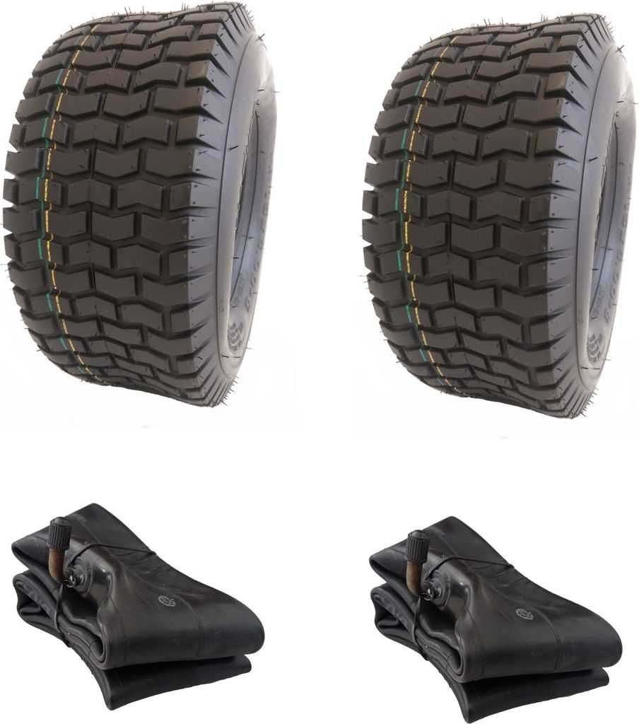 2x Schlauch + 2x 11x4.00-4 Profil S2101 Rasenmäherreifen mit Schläuche Reifen für Rasentraktor Aufsitzmäher Rasenmäher Rasenreifen