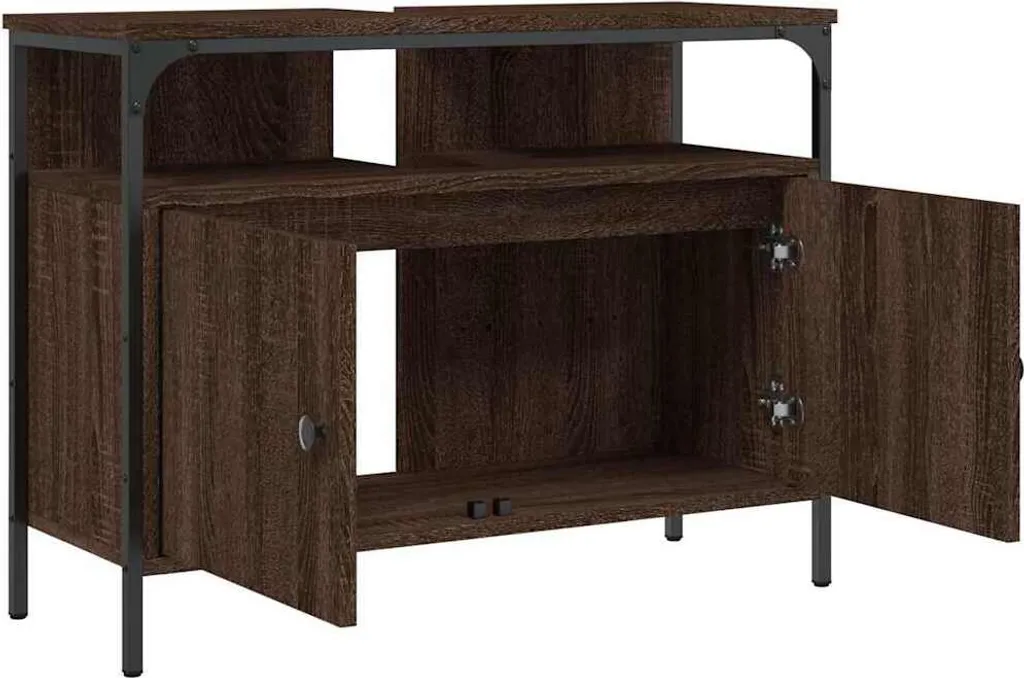 Mobiletto Rovere Marrone 80x30x60 cm vidaXL | Mobile Multiuso Design - 5