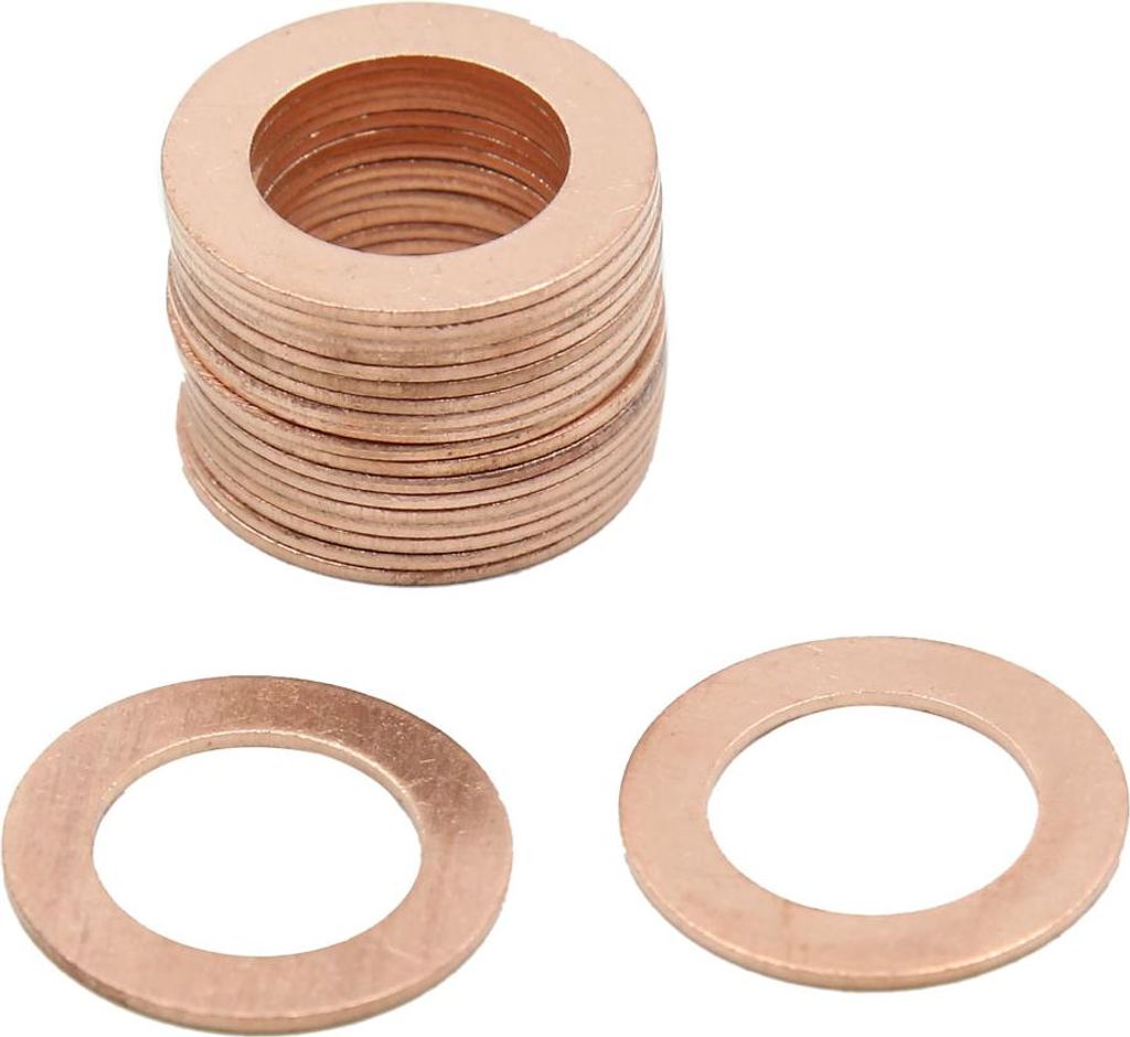 20Stk. 15mm Inner Dmr. Kupfer Unterlegscheiben Auto Flache Dichtungen Ringe