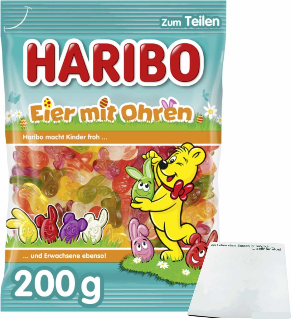 Haribo Eier mit Ohren (200g Beutel) + usy Block Produktbild 