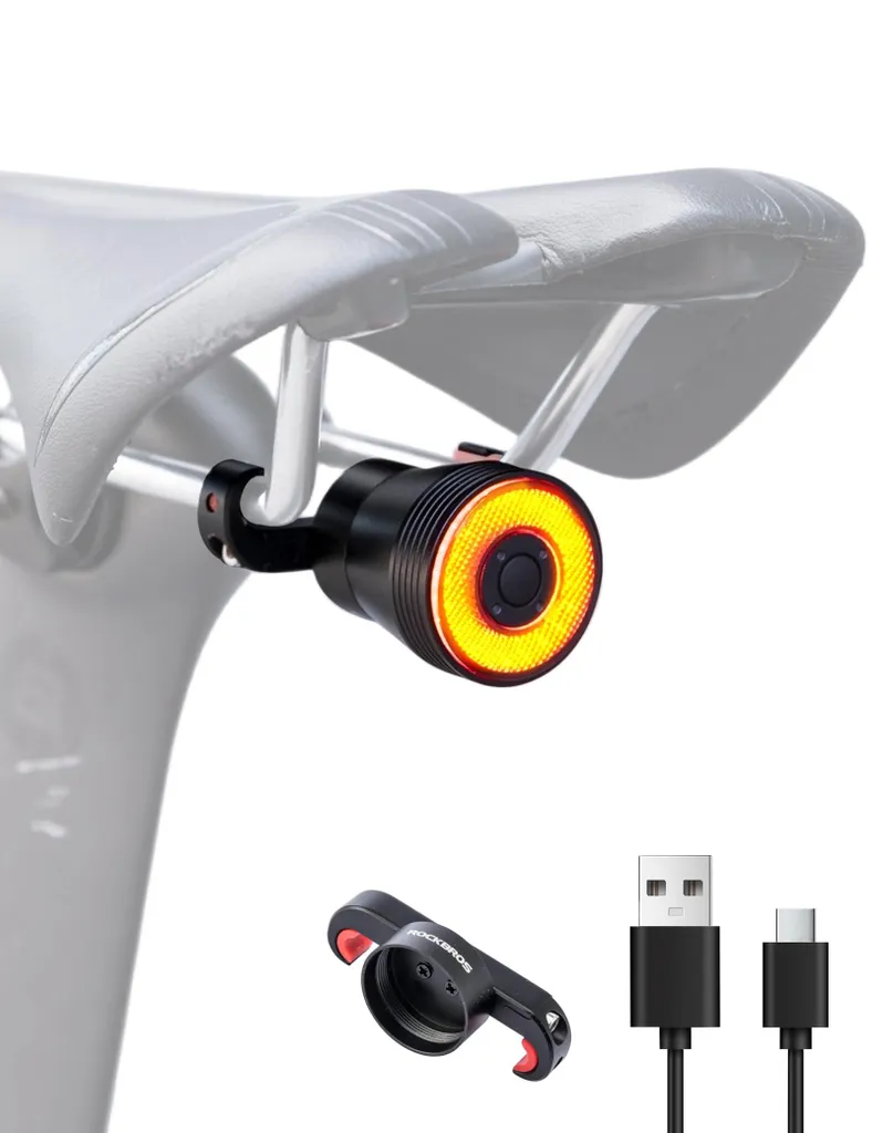 Éclairage Arrière pour Vélo LED COB Puissant avec 4 Modes de Lumière