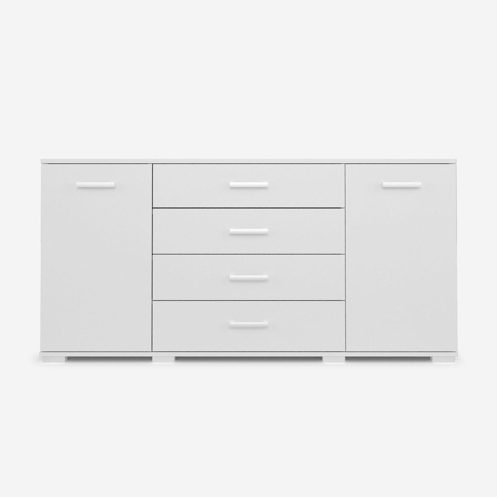 Vikk - Kommode Sideboard, Mehrzweckschrank Komodenschrank, Wohnzimmer Schlafzimmer Möbel, Schlafzimmerschrank mit Minimalistischen Griffen - Kommo...