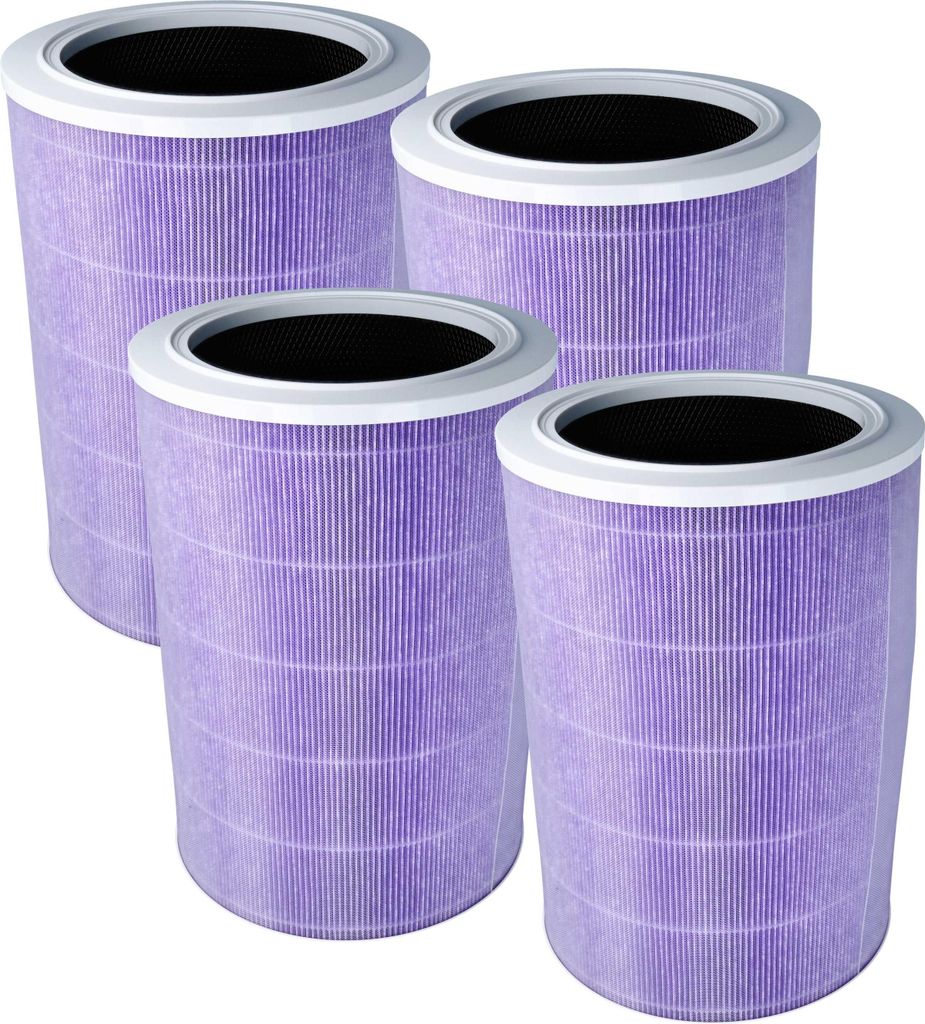 vhbw 4x HEPA Filter Ersatz für Xiaomi SCG4011TW für Luftreiniger - Ersatz-Filter mit integriertem Aktivkohle-Filter, antibakteriell