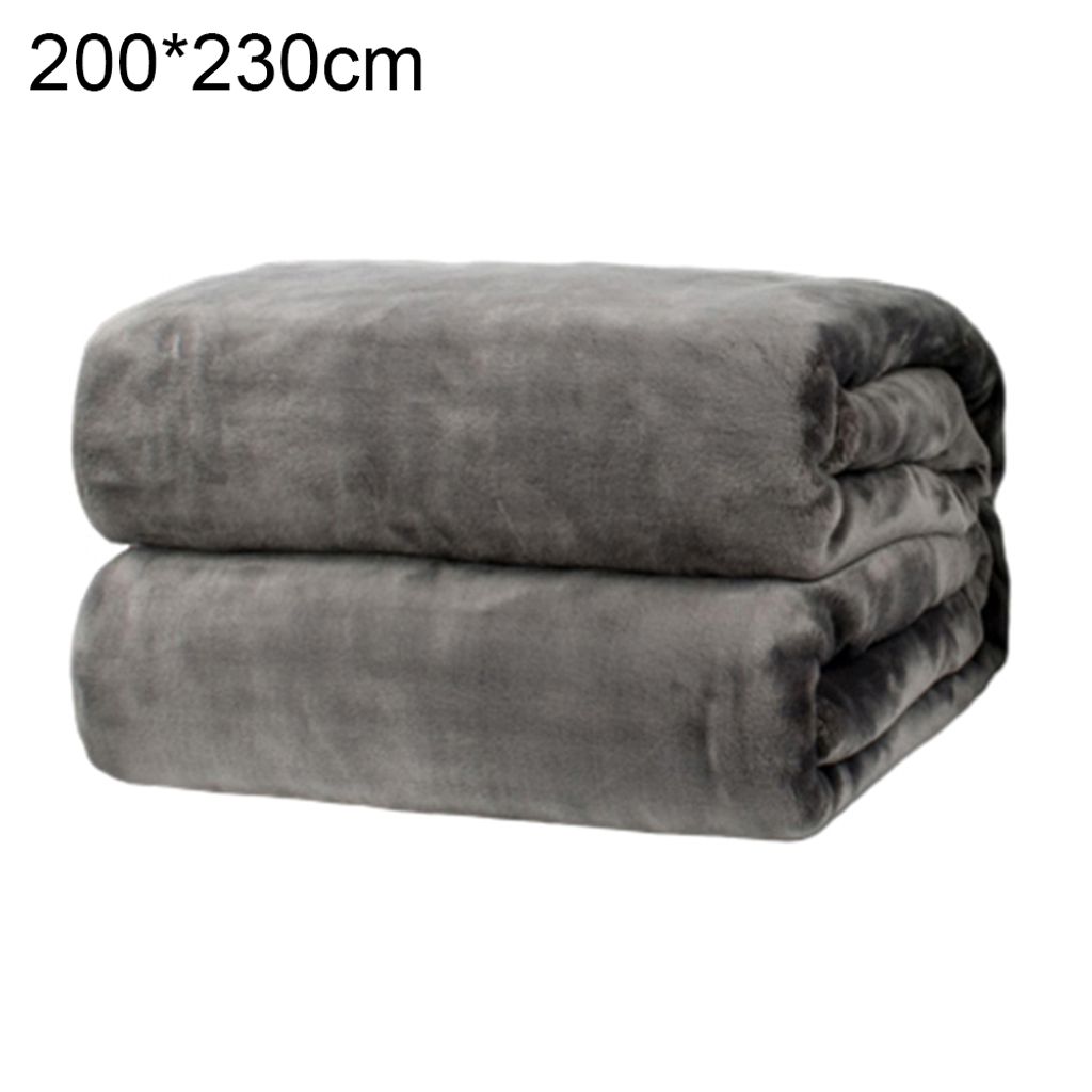 Polyester weich warm warm feste Farbdecke Schlafdeckel Teppich für Schlafzimmer Bettwäsche-Dunkelgrau ,Größen:200*230cm