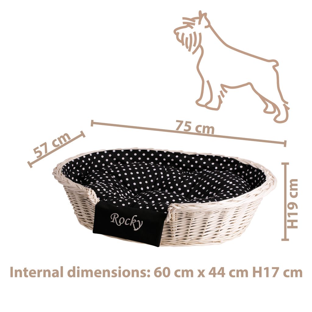 Hundekorb aus Weide oval 75X57 H19 CM