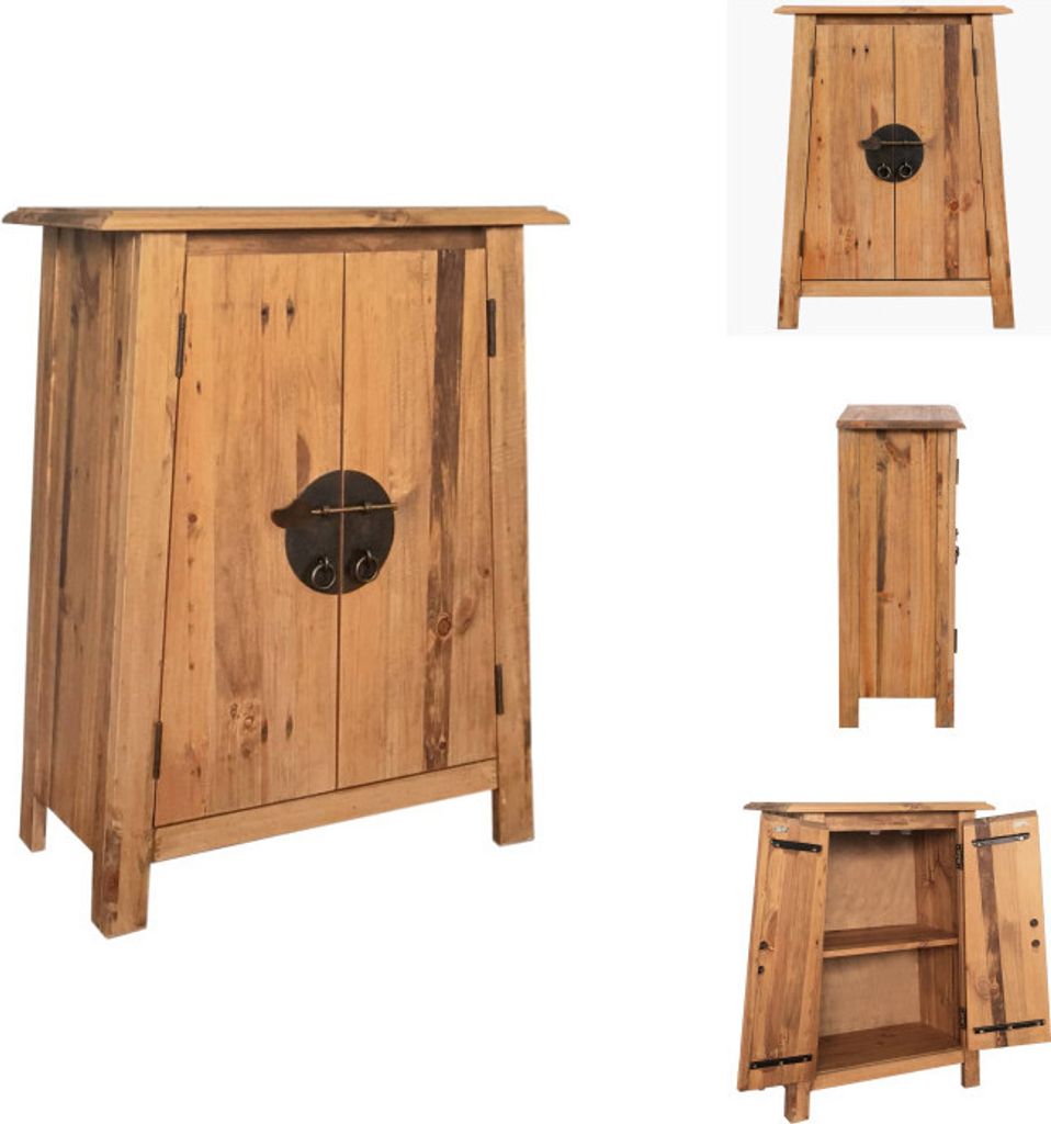 vidaXL Bad-Beistellschrank Massivholz Kiefer 59x32x80 cm - Badezimmermöbel-Sets