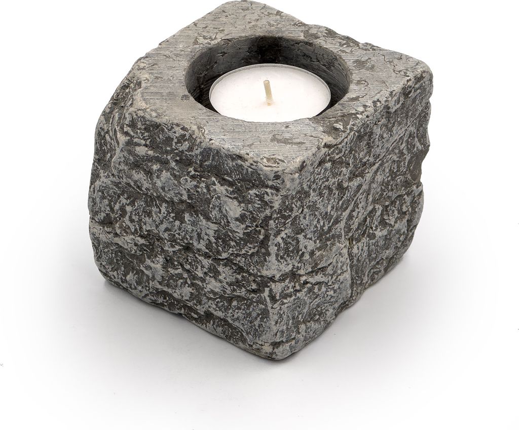 Rustikales Teelicht, Muschelkalk