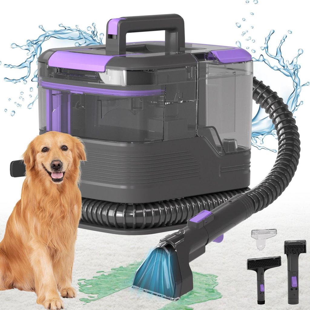 Polsterreiniger & Waschsauger mit Selbstreinigung, 450W Nass-/Trockensauger – 2L Tank, 10Kpa Saugleistung, Teppichreiniger für Sofa, Auto & Flecken