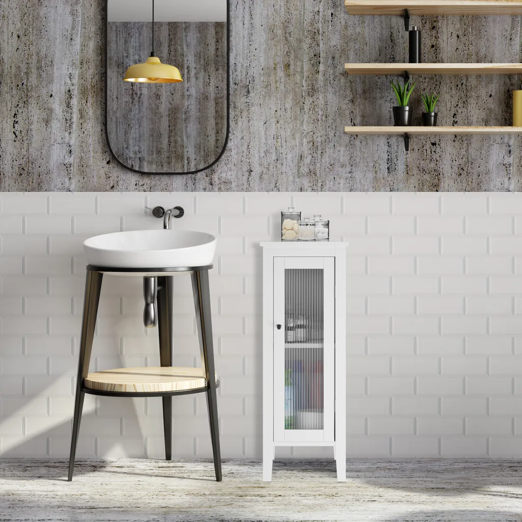 relaxdays Mobile bagno bianco 2 scomparti - 6