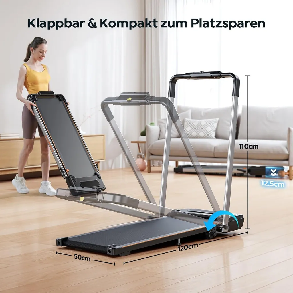 Tapis de course HM2 avec inclinaison réglable et design compact noir - 5
