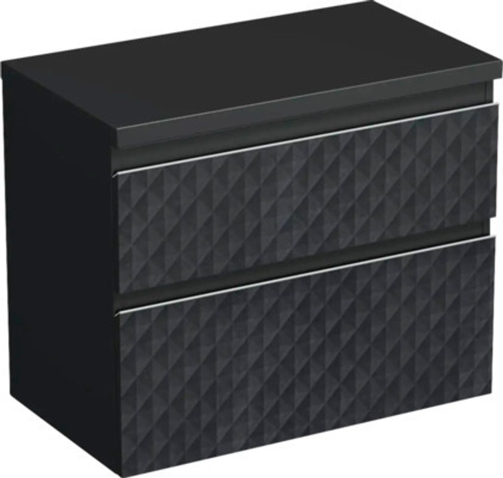 Jungborn Waschtischunterschrank TRENTA BxHxT 76,7 x 64,6 x 44,5 cm Frontfarbe schwarz matt TRE DESK 80 2Z S U129