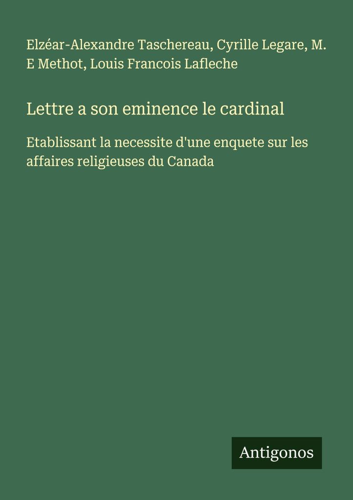 Brief an seine Eminenz den Kardinal