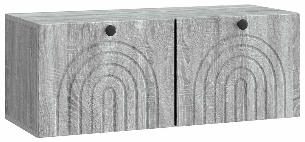 Petit Meuble TV Mural Gris Sonoma - Support TV Design 78,5 cm Compact