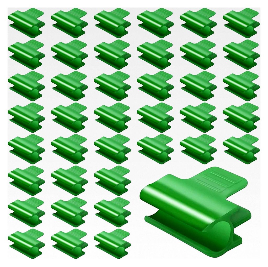 40 Stück Pflanzenclips, 11 mm Treibhausclips aus Kunststoff für Gewächshäuser und Abdeckungen
