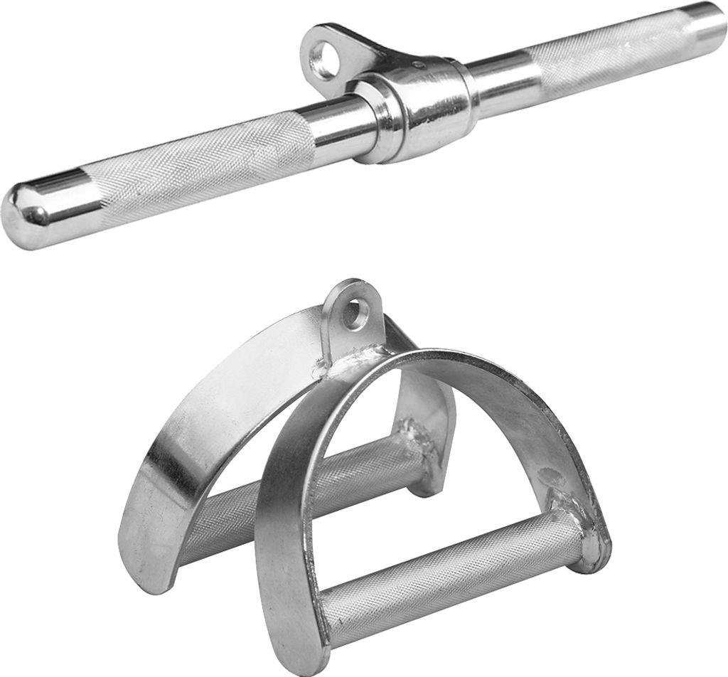 Sporttrend 24 - Seilzug Set Hufgriff + Bizeps Trizeps Stange