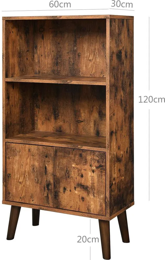 Bibliothèque de salon compacte pour petits espaces - Rangement déco rétro - 6