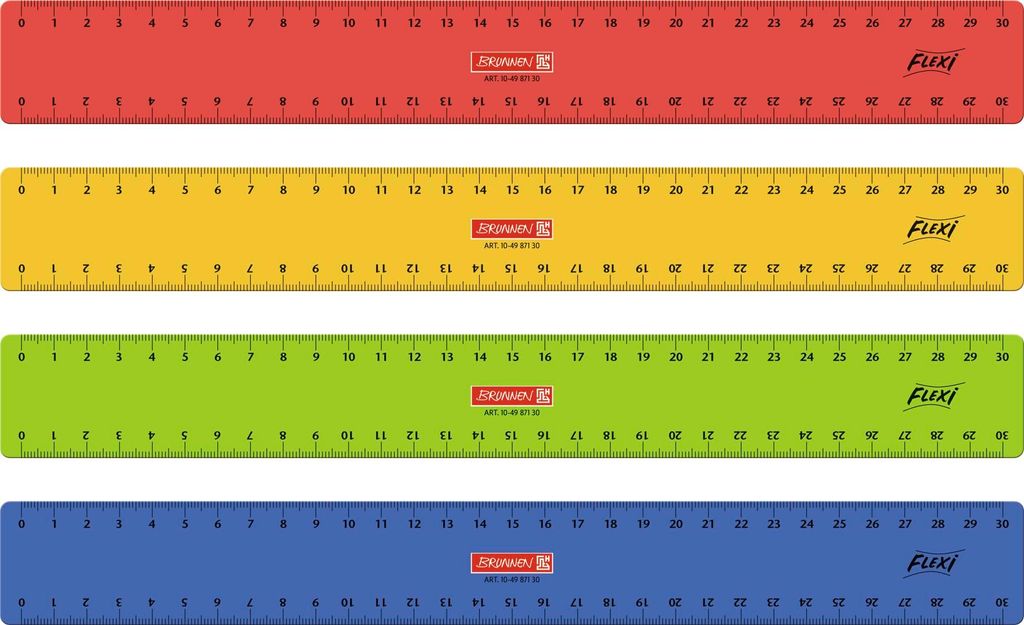 Flexillineal Kunststoff 30cm farbig sortiert Packung mit 10 Stück