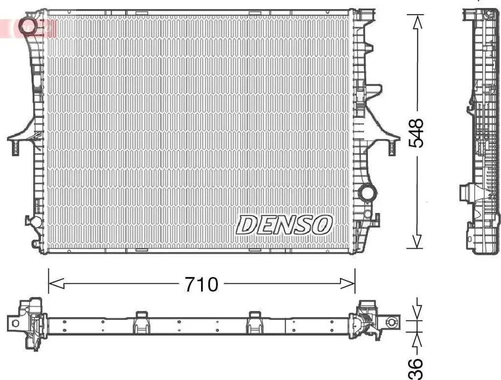 Radiateur pour Touareg 7L et Cayenne 9PA 7L6121253A Denso DRM02026