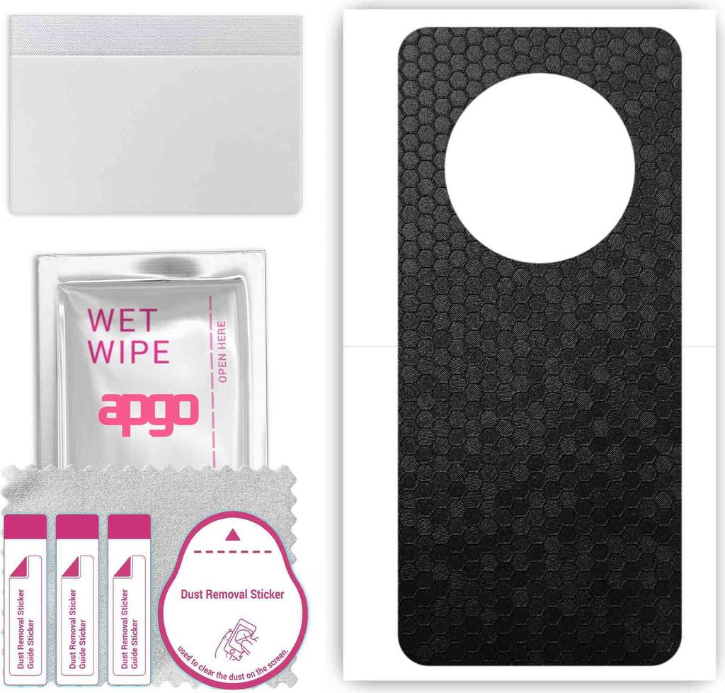 apgo Rückseite Schutzfolie, Skin, kompatibel mit Honor Magic3, Hinten Displayschutzfolie aus Vinylfolie, kratzfest, einfache Montage - Schwarze Ho...