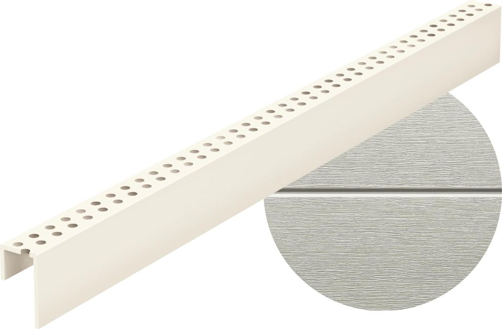 VOX KERRAFRONT Perforierte Leiste - Lüftungsprofil für Fassadenpaneele - PVC - UV-beständig - Perlgrau