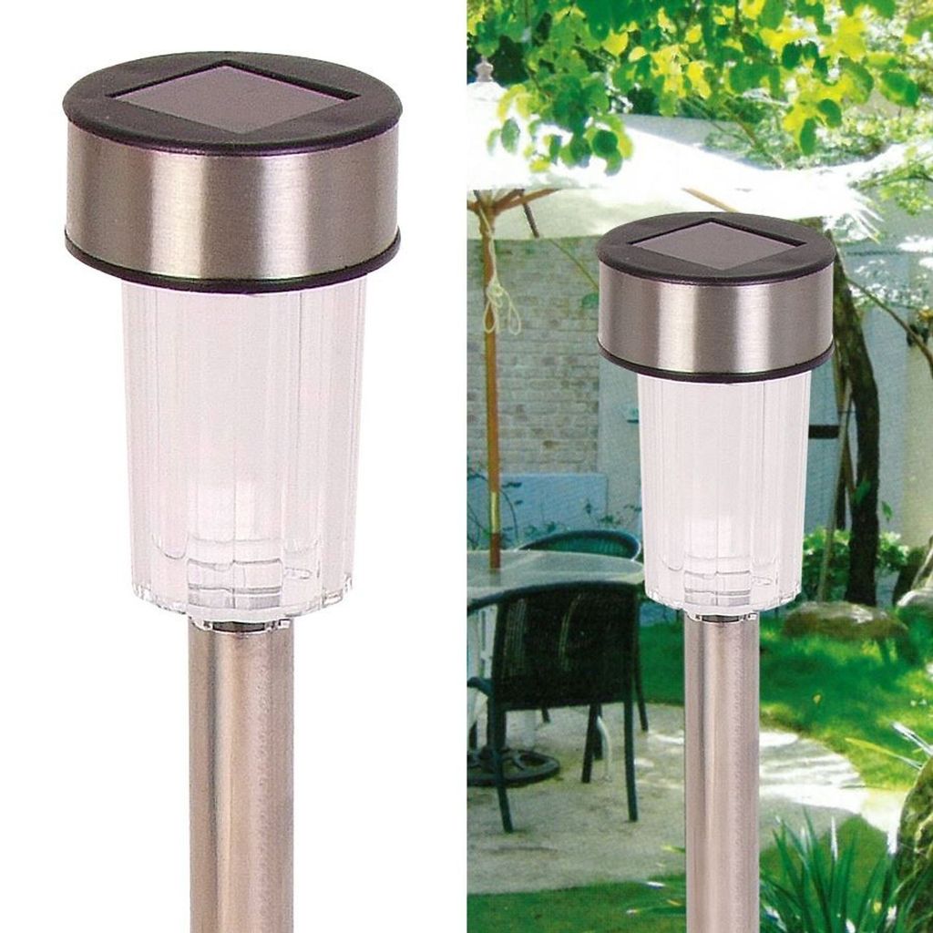 Solar-Gartenleuchten aus Edelstahl 10er-Set Solarlampe Gartenlampe Außenleuchte