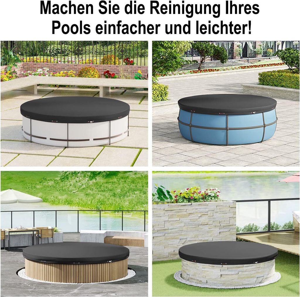 WOLTU Poolplane aus 200 g/m² PE, Pool Abdeckplane mit Ösen Produktbild 2